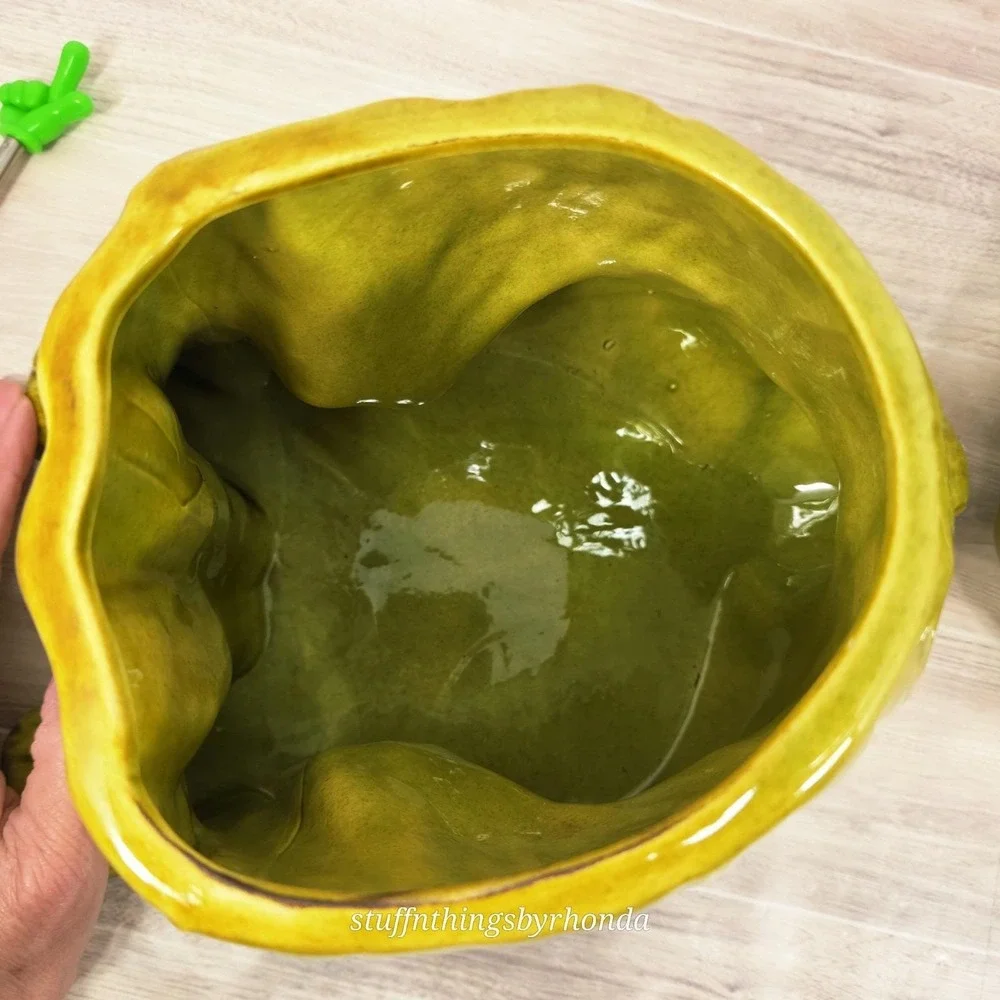 Vintage 1970s MCM Avacado Green Sheepdog Cookie Jar By Doranne of California